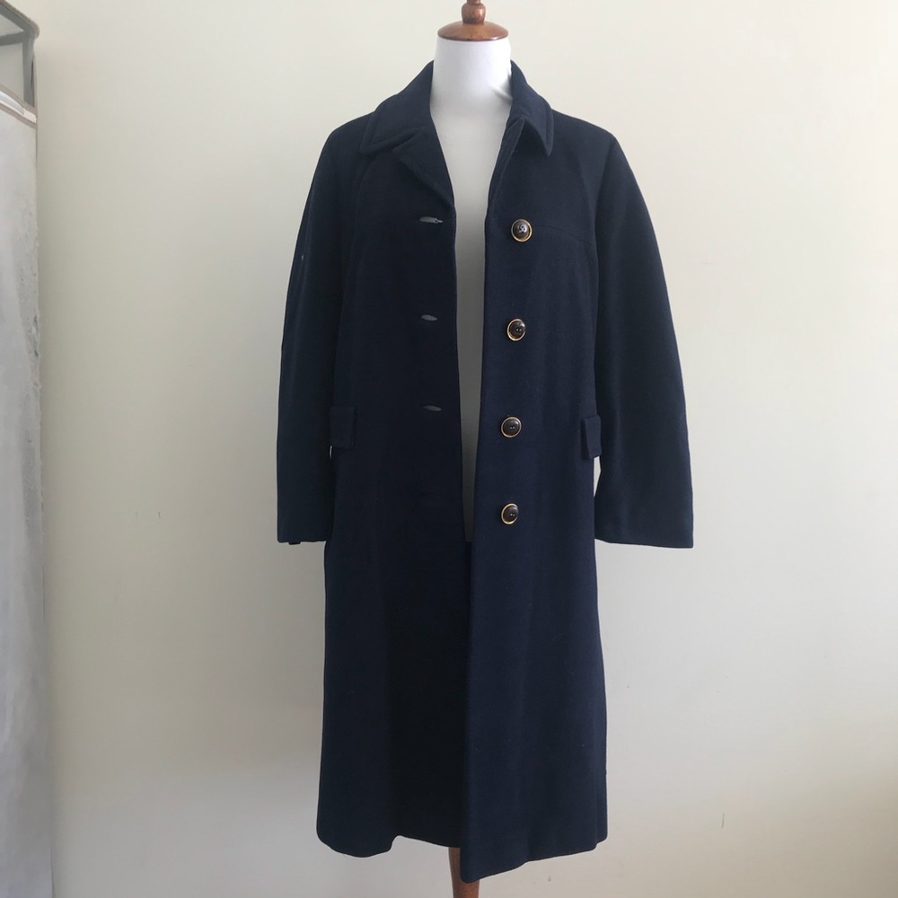 Vintage Navy Cashmere Structured Coat